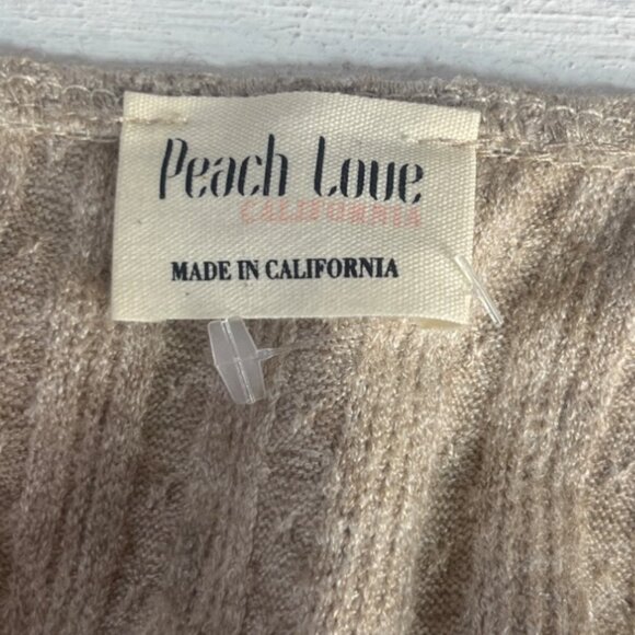 Peach Love California Ruffle Knit Sweater Top Womens Medium Tan New WOT - Picture 6 of 7